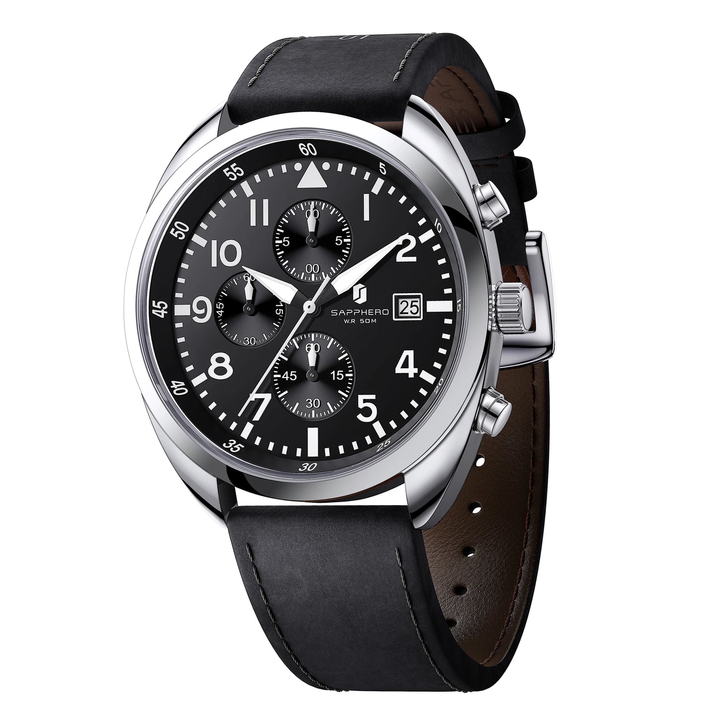 SAPPHERO Men's Quartz Watch Accurate 5ATM Waterproof Men's Watch Business Style Athleisure Watch Simple and Simple Design Clock