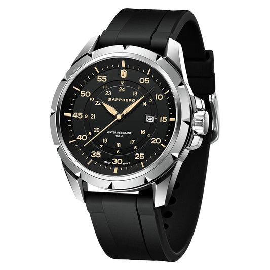 SAPPHERO Men Watch Luxury Quartz Clock 50M Waterproof Imported Movement Stainless Steel Watch Men's Gift Wristwatch