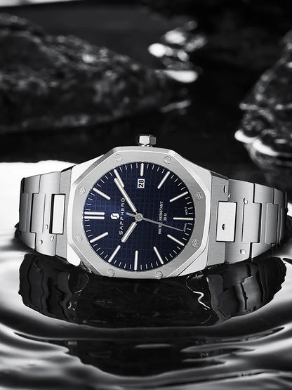 SAPPHERO Men's Business Stainless Steel Watch For Men Seiko Movement Classic Design Charming Men's Gift Waterproof Wrist Watch