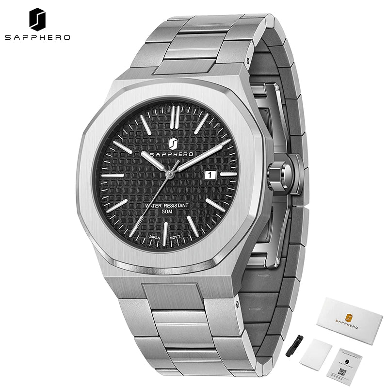 SAPPHERO Men's Watches Classic Business Watches Stainless Steel Watches High-end Clocks Imported Movements Sports Wristwatch