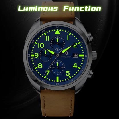 SAPPHERO Men's Quartz Watch Accurate 5ATM Waterproof Men's Watch Business Style Athleisure Watch Simple and Simple Design Clock