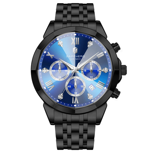 SAPPHERO Business Men's Watch Stainless Steel Watch 5 ATM Luminous Watch Date Display Tough Men's Gift Watch For Men