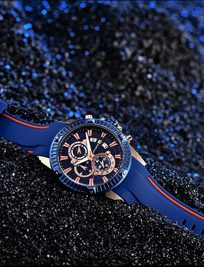 SAPPHERO Men's Quartz Watch Waterproof Sports Watch Silicone Strap Military Watch Luxury Brand Gift Clock Accurate Timepiece