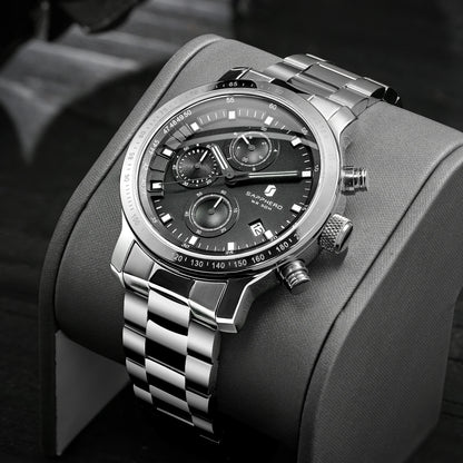 SAPPHERO Business Watch  Date Men's Wristwatch Simple Stainless Steel Watches 50m Waterproof Clock 2025 New Fashion Men's Gifts