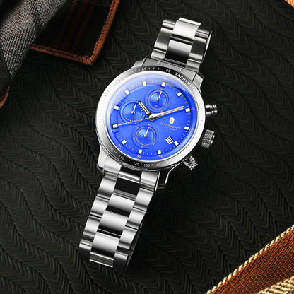 SAPPHERO Business Watch  Date Men's Wristwatch Simple Stainless Steel Watches 50m Waterproof Clock 2025 New Fashion Men's Gifts