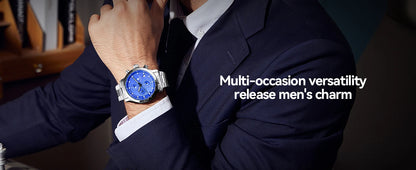SAPPHERO Business Watch  Date Men's Wristwatch Simple Stainless Steel Watches 50m Waterproof Clock 2025 New Fashion Men's Gifts