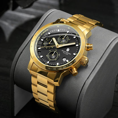 SAPPHERO Business Watch  Date Men's Wristwatch Simple Stainless Steel Watches 50m Waterproof Clock 2025 New Fashion Men's Gifts