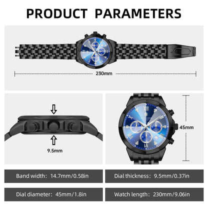 SAPPHERO Business Men's Watch Stainless Steel Watch 5 ATM Luminous Watch Date Display Tough Men's Gift Watch For Men