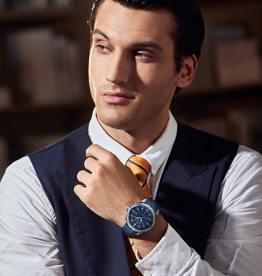 SAPPHERO Men Watch Luxury Quartz Clock 50M Waterproof Imported Movement Stainless Steel Watch Men's Gift Wristwatch