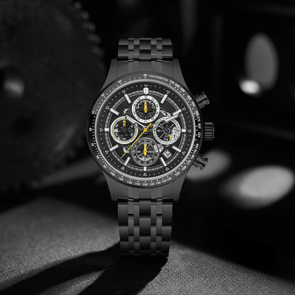 SAPPHERO Fashion Men Watch Mechanical Style Quartz Watch 50M Waterproof Clock Date Chronograph Watch  Gift Watch For Men