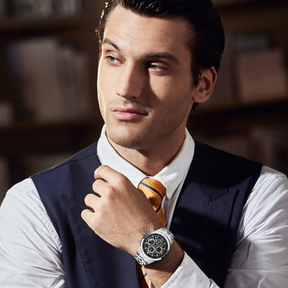 SAPPHERO Fashion Men Watch Mechanical Style Quartz Watch 50M Waterproof Clock Date Chronograph Watch  Gift Watch For Men