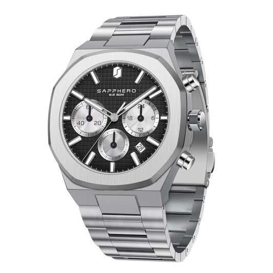 SAPPHERO Men's watch Stainless steel Waterproof men's watch Chronograph Business men's watch best gift clock