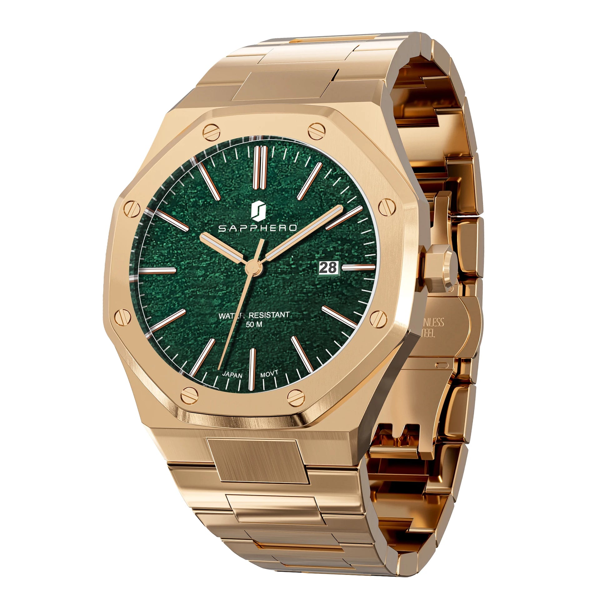 SAPPHERO Men's Business Stainless Steel Watch For Men Seiko Movement Classic Design Charming Men's Gift Waterproof Wrist Watch