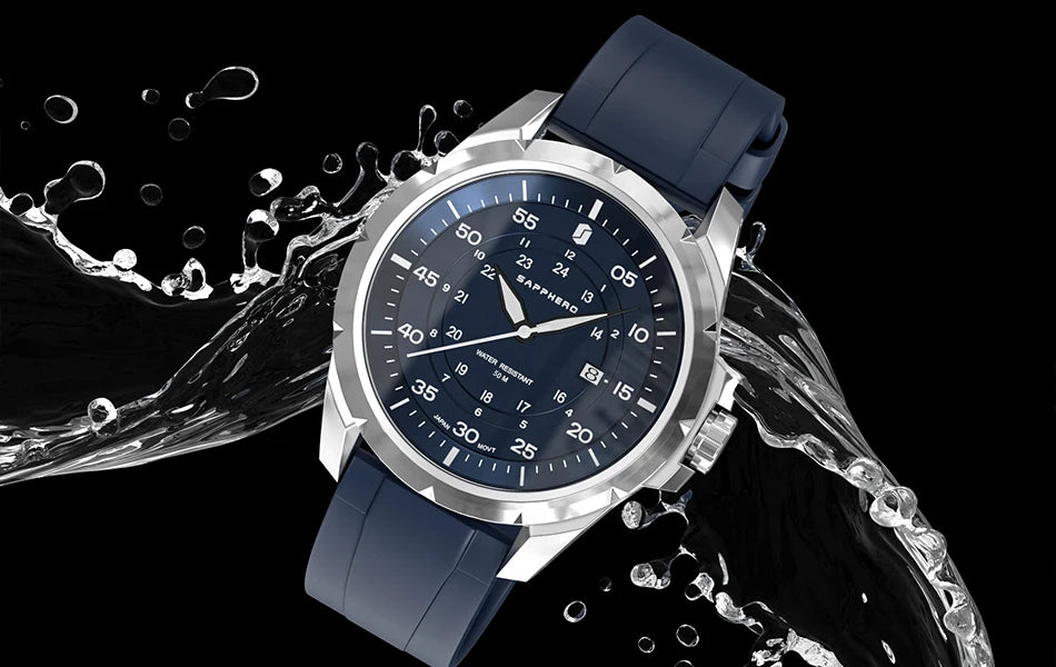 SAPPHERO Men Watch Luxury Quartz Clock 50M Waterproof Imported Movement Stainless Steel Watch Men's Gift Wristwatch