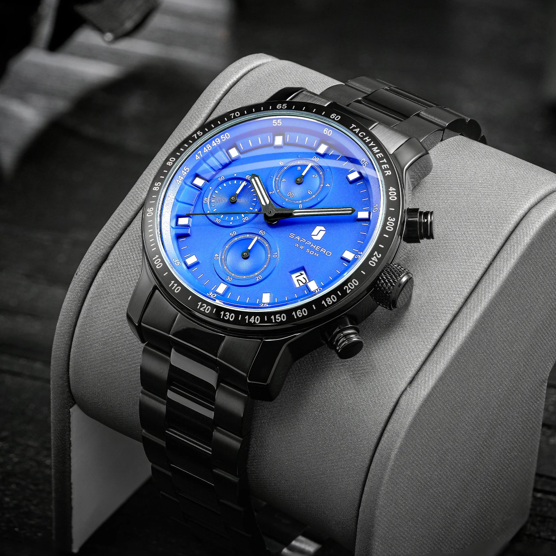 SAPPHERO Business Watch  Date Men's Wristwatch Simple Stainless Steel Watches 50m Waterproof Clock 2025 New Fashion Men's Gifts