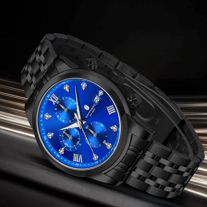 SAPPHERO Luxury Men's Watch Stainless Steel Watch Calendar Waterproof Clock 5ATM Men's Watch High-end Gift Box Clock