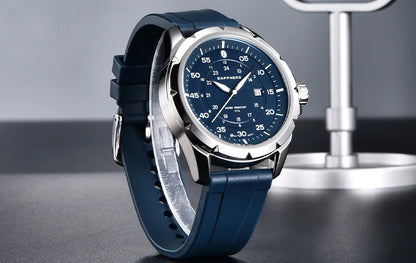 SAPPHERO Men Watch Luxury Quartz Clock 50M Waterproof Imported Movement Stainless Steel Watch Men's Gift Wristwatch