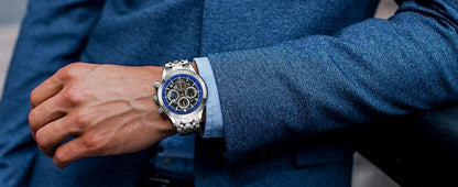 SAPPHERO Fashion Men Watch Mechanical Style Quartz Watch 50M Waterproof Clock Date Chronograph Watch  Gift Watch For Men