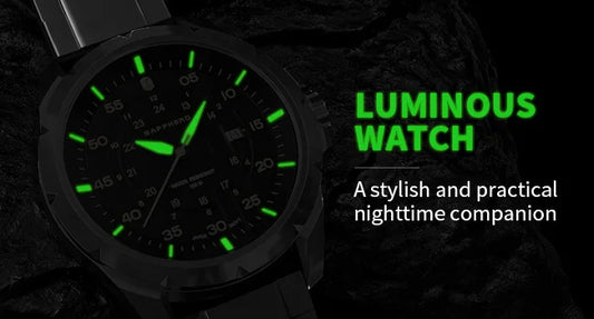 SAPPHERO Men Watch Luxury Quartz Clock 50M Waterproof Imported Movement Stainless Steel Watch Men's Gift Wristwatch