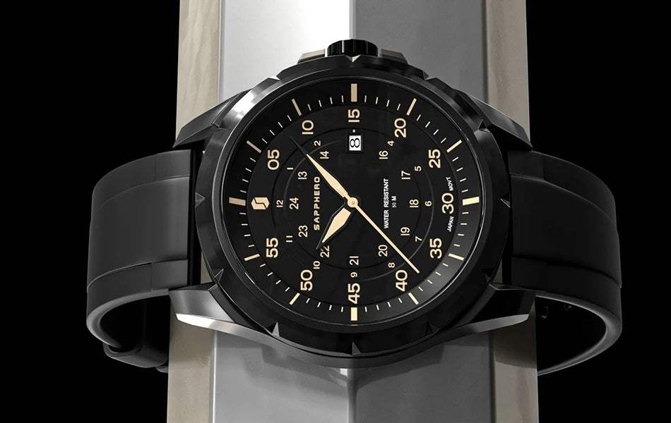 SAPPHERO Men Watch Luxury Quartz Clock 50M Waterproof Imported Movement Stainless Steel Watch Men's Gift Wristwatch