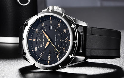 SAPPHERO Men Watch Luxury Quartz Clock 50M Waterproof Imported Movement Stainless Steel Watch Men's Gift Wristwatch