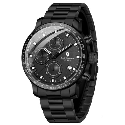 SAPPHERO Business Watch  Date Men's Wristwatch Simple Stainless Steel Watches 50m Waterproof Clock 2025 New Fashion Men's Gifts