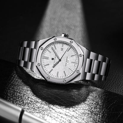 SAPPHERO Men's Business Stainless Steel Watch For Men Seiko Movement Classic Design Charming Men's Gift Waterproof Wrist Watch