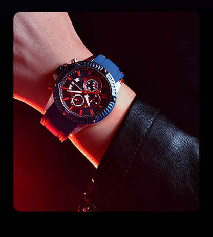 SAPPHERO Men's Quartz Watch Waterproof Sports Watch Silicone Strap Military Watch Luxury Brand Gift Clock Accurate Timepiece