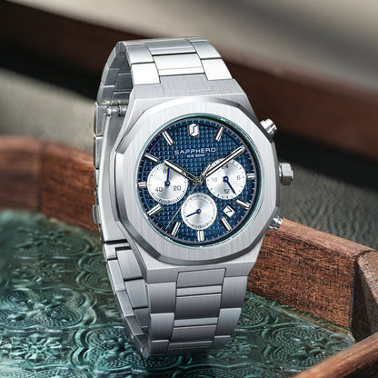 SAPPHERO Men's watch Stainless steel Waterproof men's watch Chronograph Business men's watch best gift clock