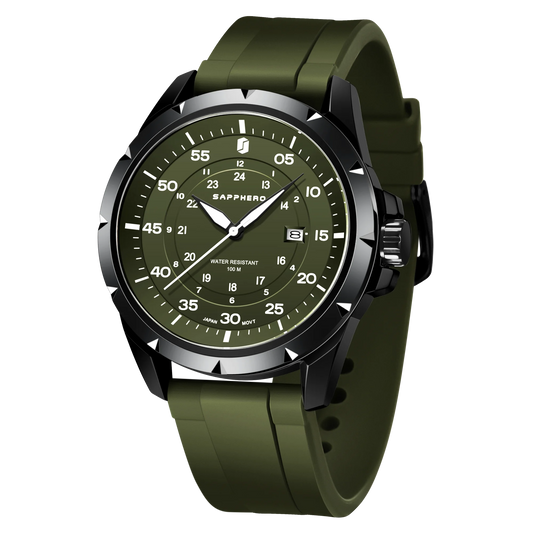 SAPPHERO Men Watch Luxury Quartz Clock 50M Waterproof Imported Movement Stainless Steel Watch Men's Gift Wristwatch