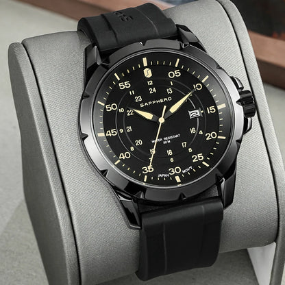 SAPPHERO Men Watch Luxury Quartz Clock 50M Waterproof Imported Movement Stainless Steel Watch Men's Gift Wristwatch