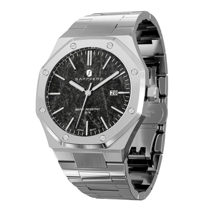SAPPHERO Men's Business Stainless Steel Watch For Men Seiko Movement Classic Design Charming Men's Gift Waterproof Wrist Watch