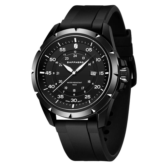 SAPPHERO Men Watch Luxury Quartz Clock 50M Waterproof Imported Movement Stainless Steel Watch Men's Gift Wristwatch