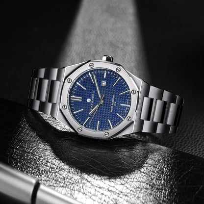 SAPPHERO Men's Business Stainless Steel Watch For Men Seiko Movement Classic Design Charming Men's Gift Waterproof Wrist Watch
